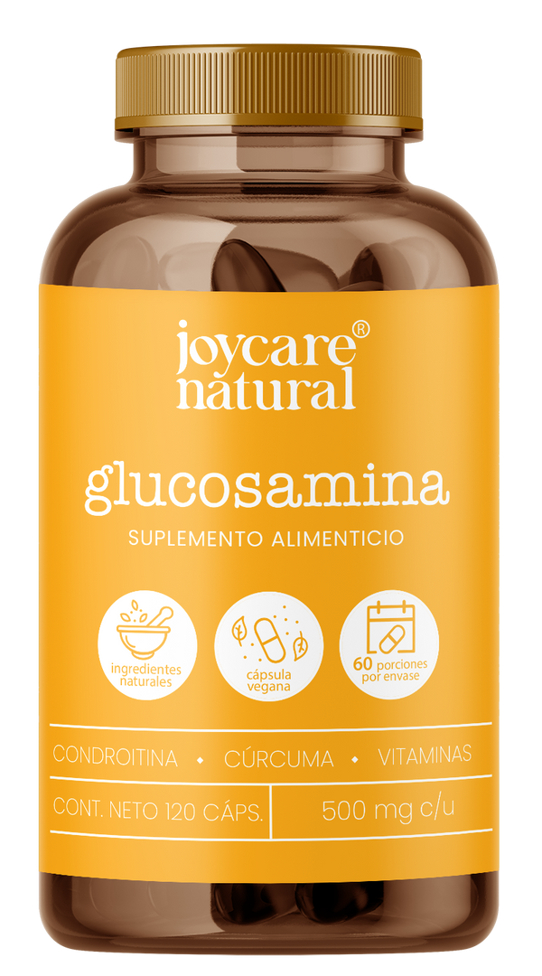 Glucosamina / Condroitina / Cúrcuma / Jengibre / Vitaminas C, E y D/ 120 cáps