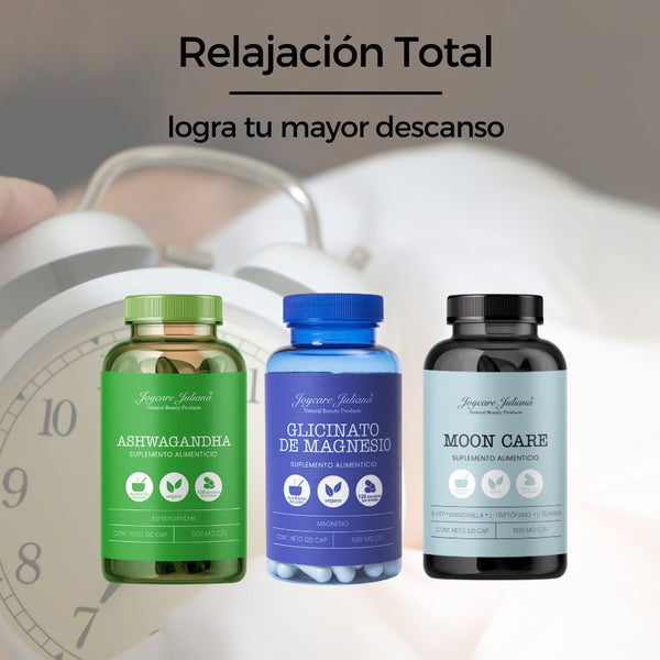 Paquete Relajación /Ashwagandha-Moon Care- Glicinato de Magnesio/